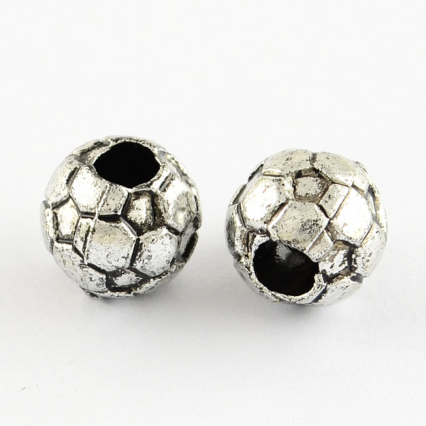 

PandaHall Round Antique Acrylic Beads, Large Hole Beads, Antique Silver, 9x8mm, Hole: 4mm, about 1430pcs/500g Acrylic Round