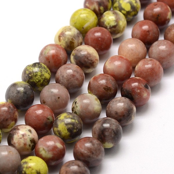 Brins de perles de jaspe fleur de prunier naturel