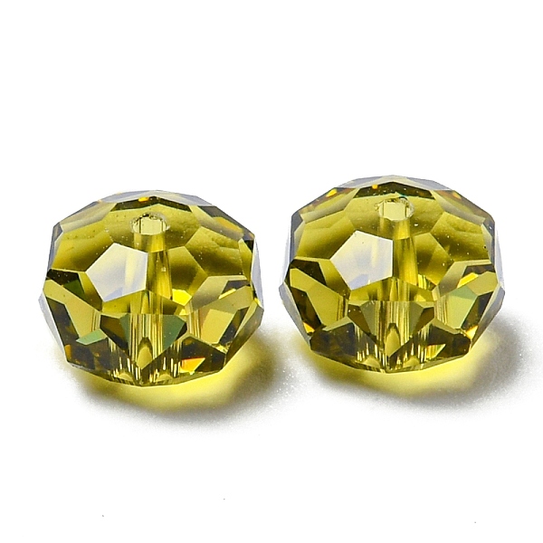 

PandaHall Transparent Glass Beads, Faceted, Rondelle, Olivine, 8x5mm, Hole: 1.2mm Glass Rondelle Green