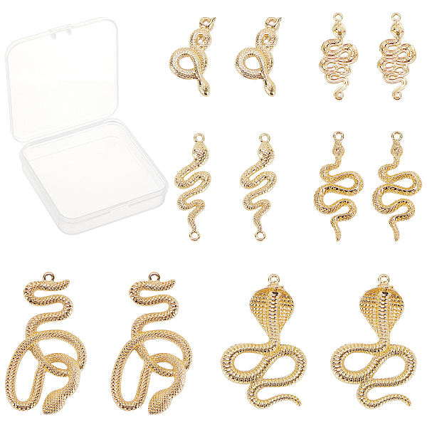 

PandaHall SUNNYCLUE Rack Plating Alloy Pendants, with Links Connectors, Cadmium Free & Lead Free, Snake, Light Gold, 30.5~53x14~32.5x2.5~8mm...