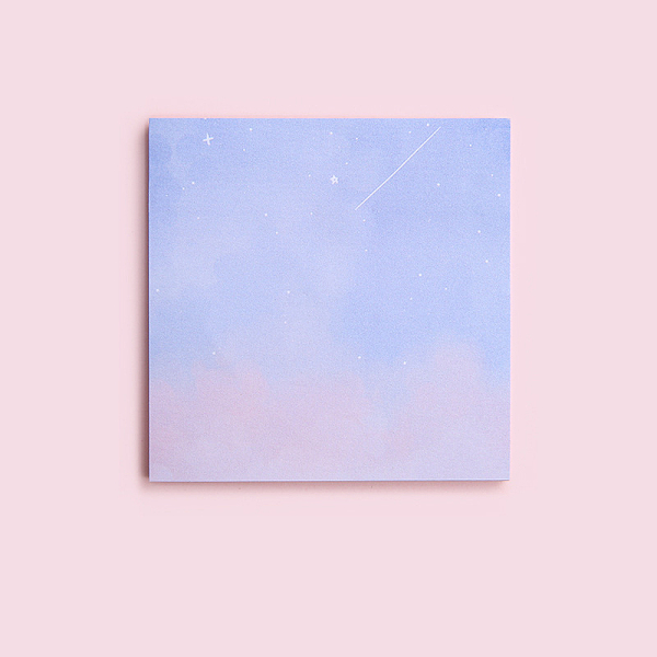 

PandaHall Cute Sky Pattern Memo Pad Sticky Notes, Sticker Tabs, for Office School Reading, Square, Lilac, 80x80x7mm, 80sheets/pc Paper..., Purple