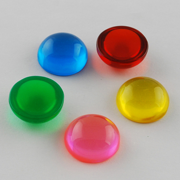 

PandaHall Transparent Resin Cabochons, Dome, Half Round, Mixed Color, 20x6~9mm Resin Half Round Multicolor