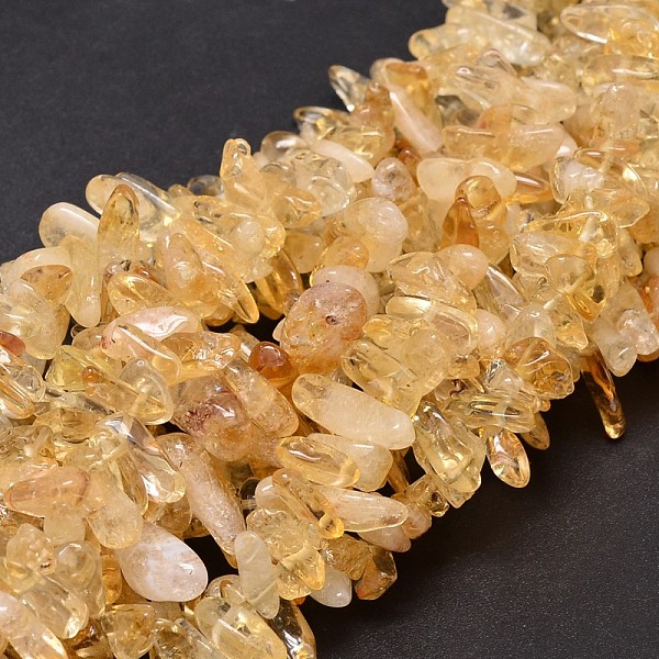 

PandaHall Natural Citrine Chip Beads Strands, Dyed & Heated, 8~30x5~12mm, Hole: 1mm, about 15.3 inch~15.7 inch Citrine Chip