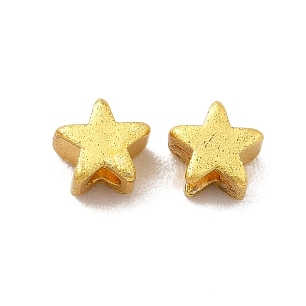 

PandaHall Rack Plating Brass Beads, Long-Lasting Plated, Star, Golden, 3x4x3mm, Hole: 1.2mm Brass Star