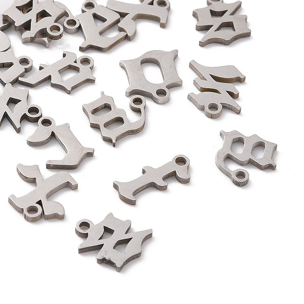 

PandaHall 201 Stainless Steel Charms, Laser Cut, Letter, Stainless Steel Color, Random Mixed Letters, 3.5~9x7~12.5x1mm, Hole: 1.2mm 201...