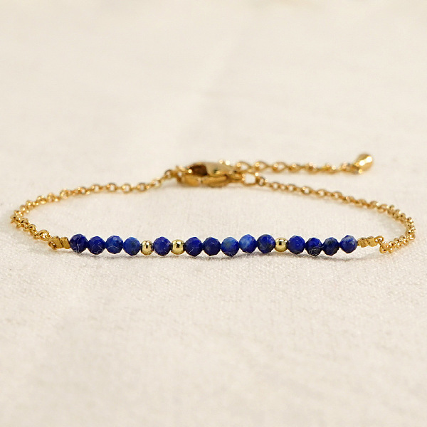 Natural Lapis Lazuli Beads Link Bracelets