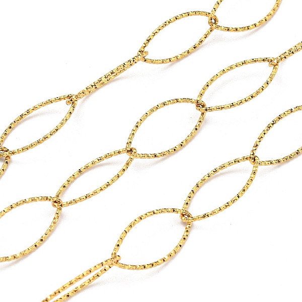 

PandaHall 304 Stainless Steel Horse Eye Link Chains, Soldered, with Spool, Real 18K Gold Plated, 20x10x1mm, 10m/roll 304 Stainless Steel