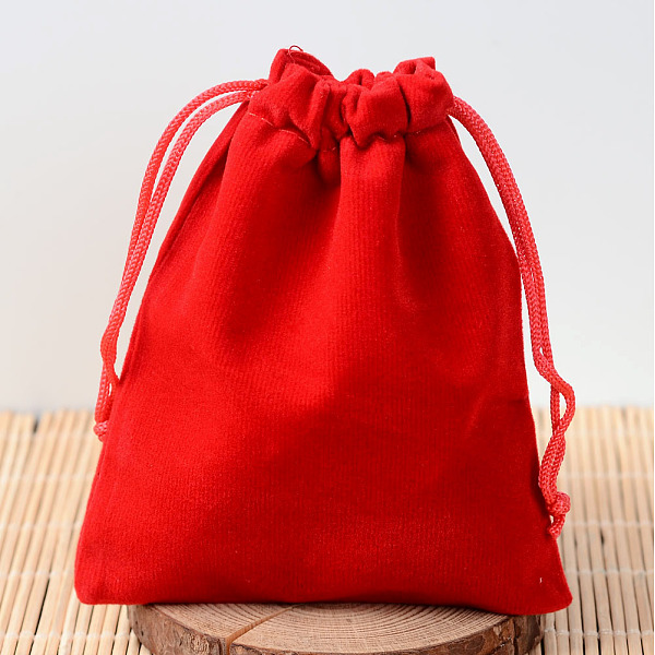 

PandaHall Rectangle Velvet Pouches, Gift Bags, Red, 15x10cm Velvet Red
