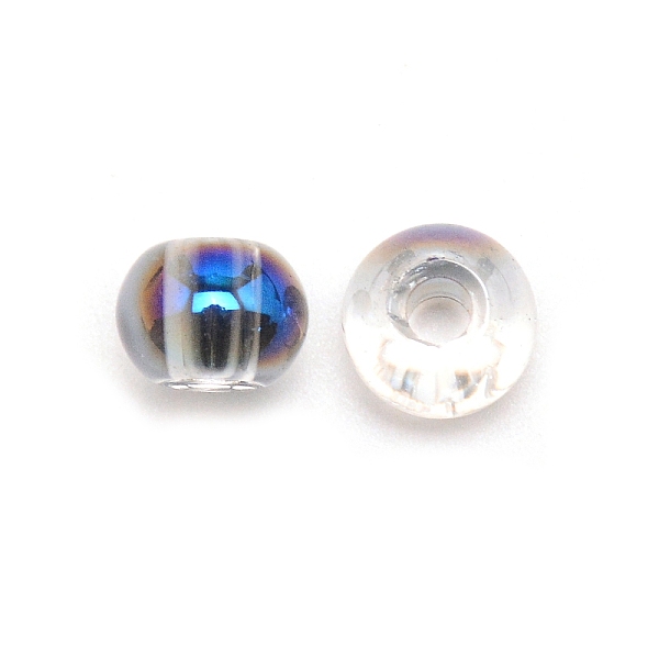 

PandaHall Electroplate Glass European Beads, Large Hole Beads, Rondelle, Royal Blue, 9x14mm, Hole: 6mm Glass Rondelle