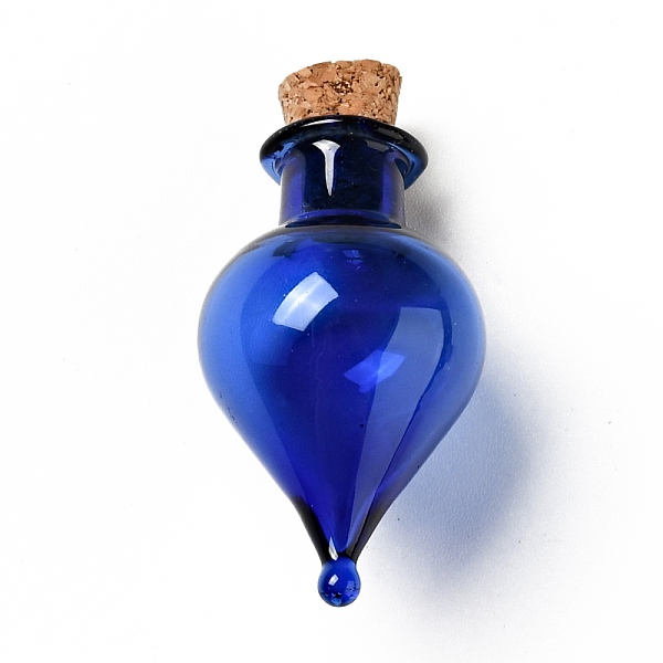 

PandaHall Teardrop Glass Cork Bottles Ornament, Glass Empty Wishing Bottles, DIY Vials for Pendant Decorations, Blue, 3.6cm Glass Bottle...