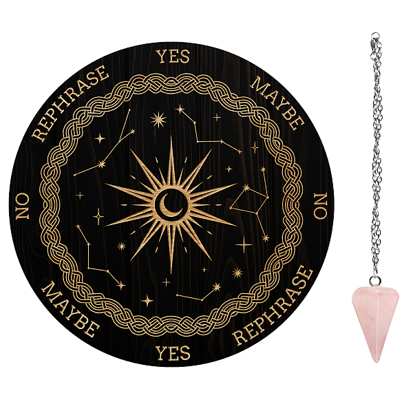

PandaHall AHADEMAKER 1Pc Cone/Spike/Pendulum Natural Rose Quartz Stone Pendants, 1Pc 304 Stainless Steel Cable Chain Necklaces, 1Pc PVC...