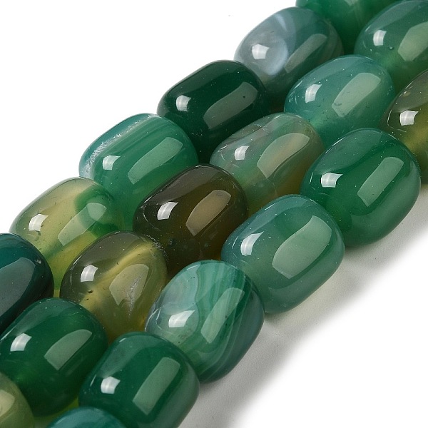 

PandaHall Natural Agate Beads Strands, Dyed & Heated, Column, Sea Green, 15~16x11.5~13x11~13mm, Hole: 1.6mm, about 12pcs/strand, 7.17~7.28''...