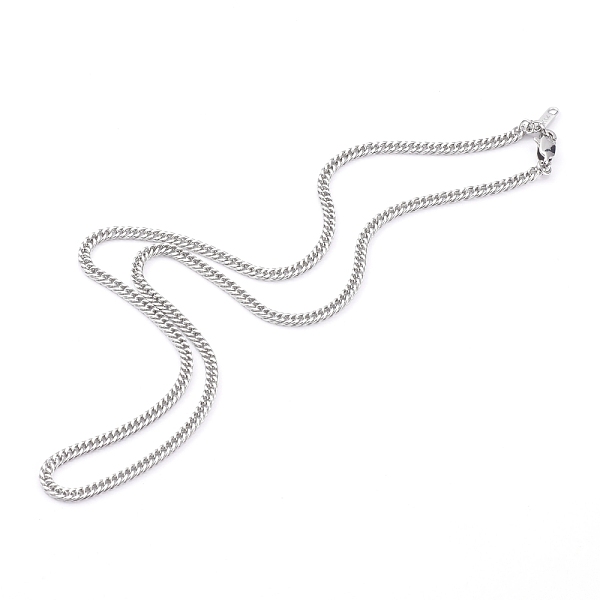

PandaHall 304 Stainless Steel Diamond Cut Cuban Link Chain Necklaces, with Lobster Claw Clasps, Stainless Steel Color, 22.04 inch (56cm) 304...