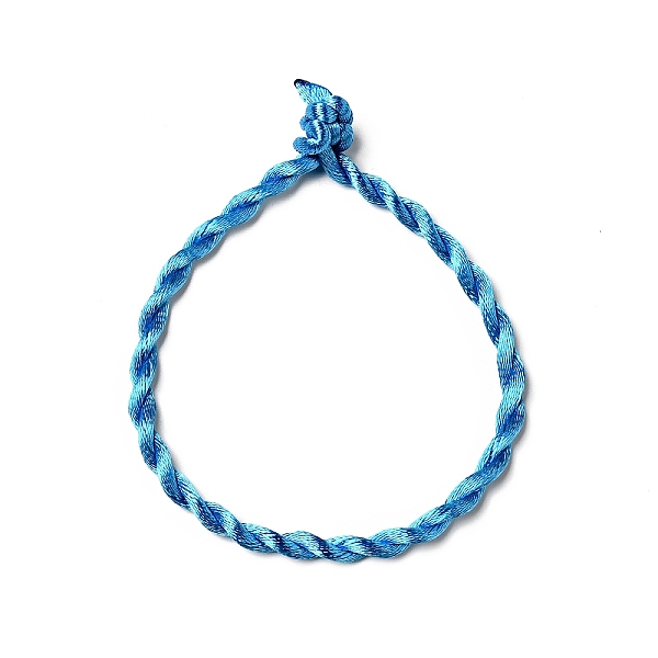 

PandaHall Nylon Rattail Satin Cord Bracelet Making, Deep Sky Blue, 190x3mm Nylon Blue