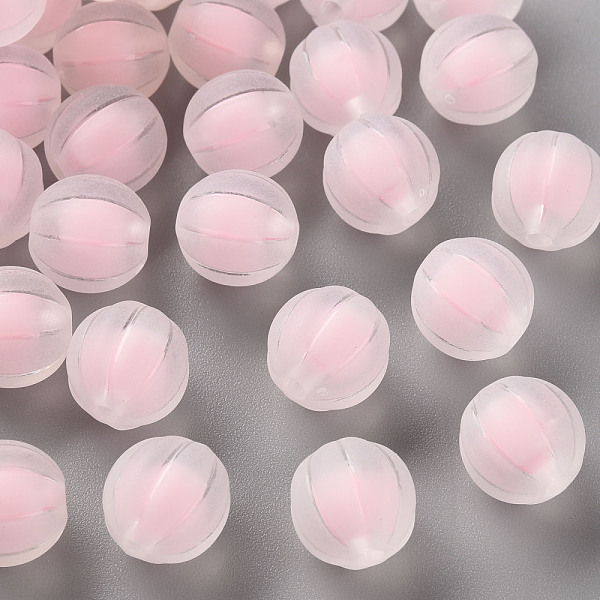 

PandaHall Transparent Acrylic Beads, Frosted, Bead in Bead, Pumpkin, Pink, 11x11.5mm, Hole: 2mm, about 550pcs/500g Acrylic Pumpkin Pink