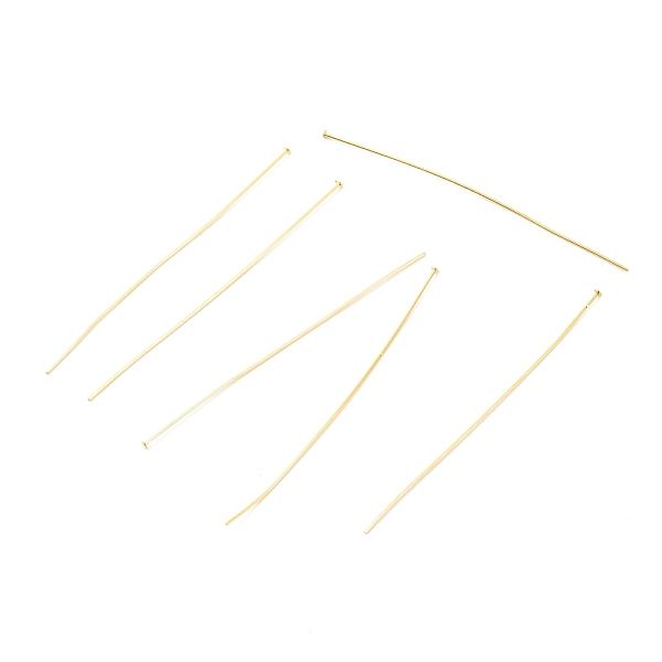 

PandaHall Brass Flat Head Pins, Long-Lasting Plated, Real 18K Gold Plated, 76x0.7mm, Head: 2mm Brass