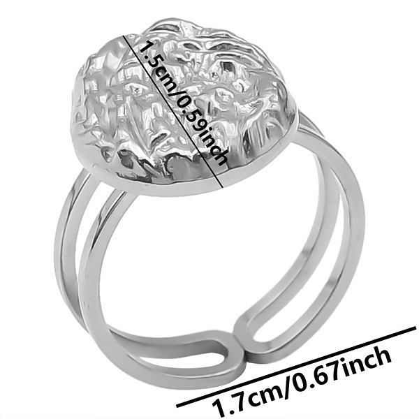 

PandaHall Geometric Minimalist Flat Round 304 Stainless Steel Cuff Rings, Wide Band Open Rings Stainless Steel