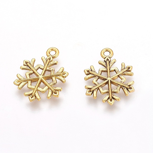 

PandaHall Tibetan Style Alloy Pendants, Lead Free & Cadmium Free, Snowflake, for Christmas, Antique Golden, 21x16x2mm, Hole: 2mm Alloy...