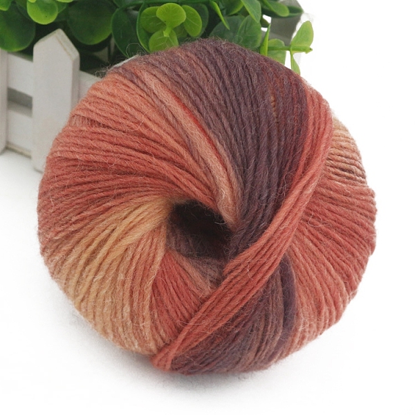 

PandaHall Gradient Color Wool Thread, Section Dyed Icelandic Wool Thread, Soft and Warm, for Hand-woven Shawl Scarf Hat, Colorful, 2mm Wool