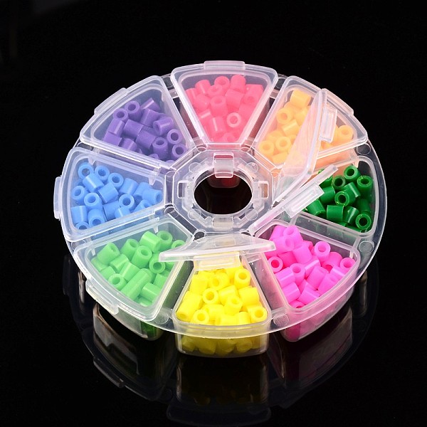 

PandaHall PE DIY Melty Beads Fuse Beads Refills, Tube, Mixed Color, 5x5mm, Hole: 3mm, about 70pcs/compartment, 560pcs/box Plastic Tube..., Multicolor
