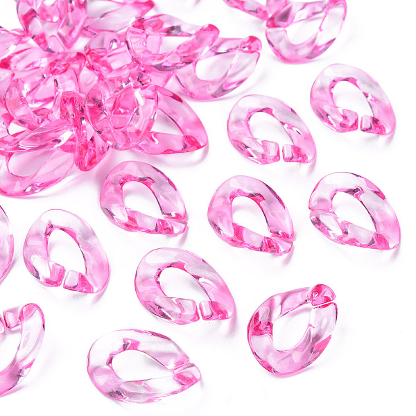 

PandaHall Transparent Acrylic Linking Rings, Quick Link Connectors, for Cable Chains Making, Twisted Oval, Hot Pink, 23.5x16.5x4.5mm, Inner...