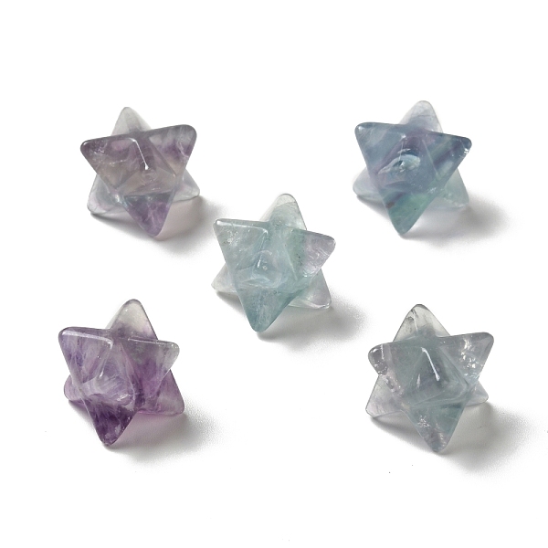 

PandaHall Natural Fluorite Beads, No Hole/Undrilled, Merkaba Star, 12.5~13x12.5~13x12.5~13mm Fluorite Star