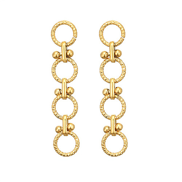 

PandaHall 304 Stainless Steel Ring Dangle Stud Earrings, Golden, 60x12.5mm 304 Stainless Steel Ring