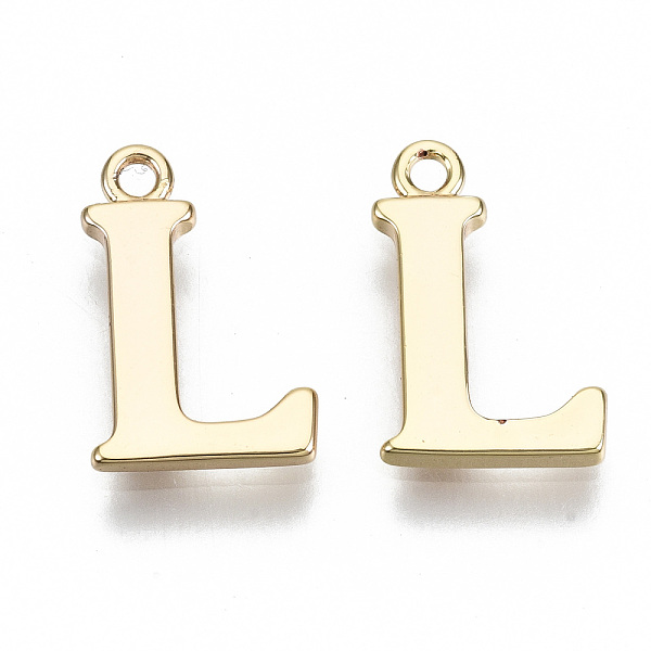 

PandaHall Brass Charms, Nickel Free, Letter, Real 18K Gold Plated, Letter.L, L: 13x9x1mm, Hole: 1.2mm Brass Letter L