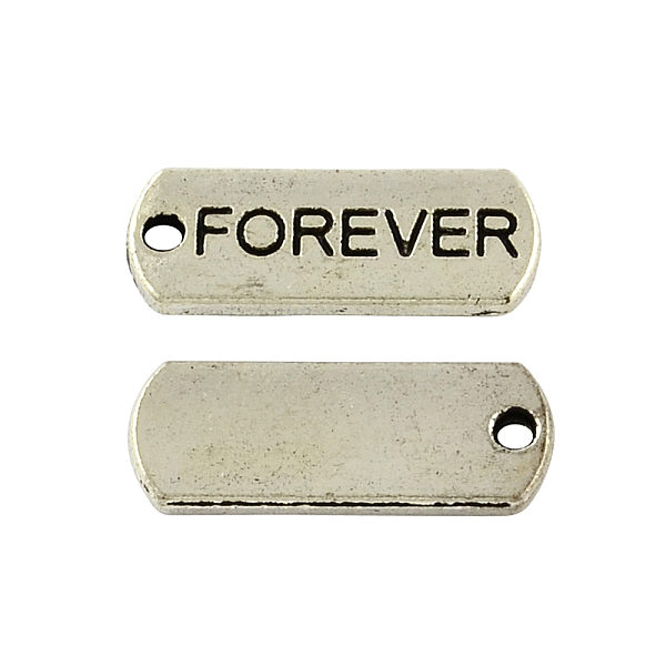 

PandaHall Tibetan Style Alloy Rectangle Pendants, with Word Forever, Cadmium Free & Lead Free, Antique Silver, 8x21x2mm, Hole: 2mm, about...