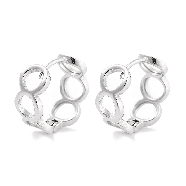 

PandaHall 304 Stainless Steel Hollow Ring Huggie Hoop Earrings for Women, with 316 Stainless Steel Pins, Stainless Steel Color, 16x7x16.5mm...