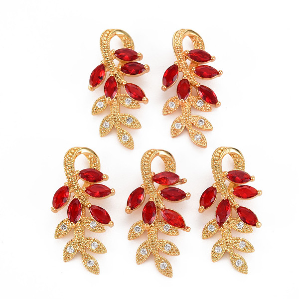 

PandaHall Rack Plating Brass Micro Pave Clear Cubic Zirconia Pendants, with Faceted Glass, Long-Lasting Plated, Cadmium Free & Lead Free..., Red