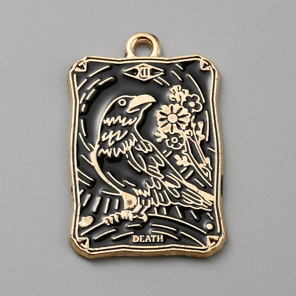 

PandaHall Alloy Enamel Pendants, Light Gold, Rectangle with Tarot, Bird, 28x18x1.4mm, Hole: 1.6mm Alloy+Enamel Bird