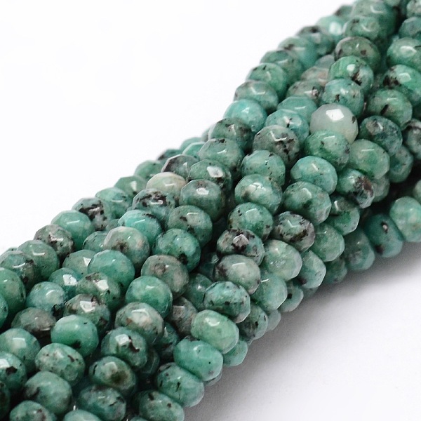 

PandaHall Dyed Natural Malaysia Jade Rondelle Beads Strands, Faceted, Cadet Blue, 4x2~3mm, Hole: 1mm, about 115pcs/strand, 14 inch Malaysia...
