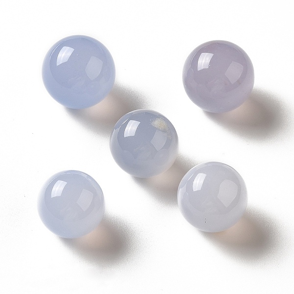 

PandaHall Natural Blue Chalcedony Beads, No Hole/Undrilled, Round, 17.5~20mm Chalcedony Round
