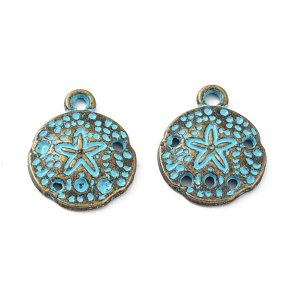

PandaHall Alloy Pendant, Antique Bronze & Blue Patina, Flat Round, 12.5x16x2mm, Hole: 1.6mm Alloy Flat Round