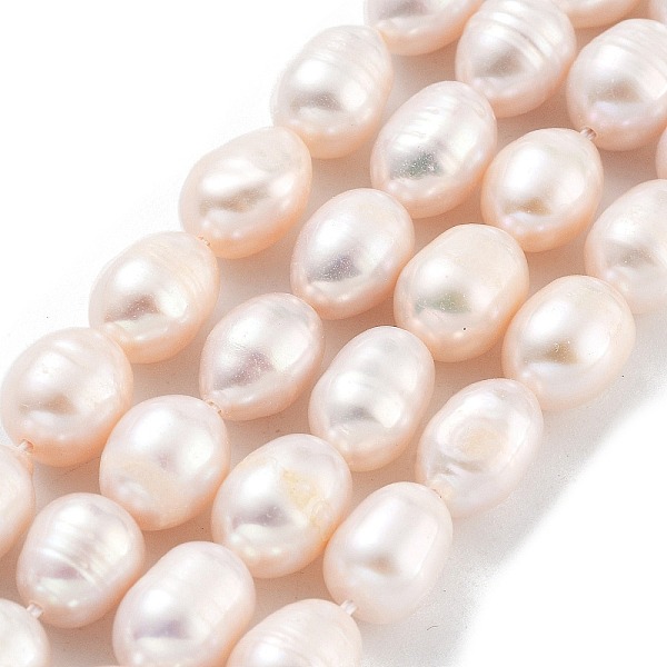 

PandaHall Natural Cultured Freshwater Pearl Beads Strands, Grade A+, Rice, PeachPuff, 7~8mm, Hole: 0.6mm, about 19pcs/strand, 6.69''(17cm)..., Brown
