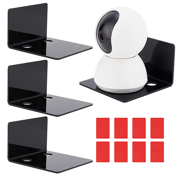 

PandaHall Acrylic Wall Adhesive Storage Holders, Home Decoration, L-Shape, Black, 100x99x64mm Acrylic Letter L Black