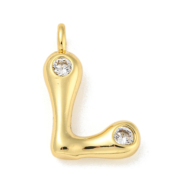 

PandaHall Rack Plating Brass Micro Pave Cubic Zirconia Pendants, Cadmium Free & Lead Free, Long-Lasting Plated, Real 18K Gold Plated, Letter..., Clear