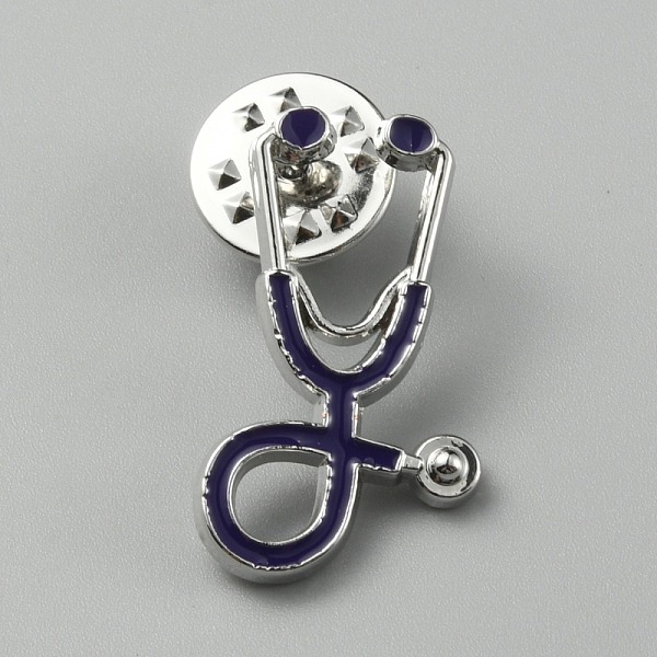 

PandaHall Medical Echometer Enamel Pin, Platinum Plated Alloy Creative Badge for Backpack Clothes, Blue, 26x14.5x2mm Alloy+Enamel Blue
