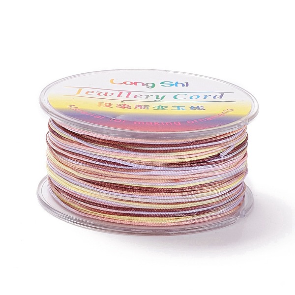 

PandaHall Segment Dyed Polyester Thread, Braided Cord, Colorful, 1mm, about 54.68 yards(50m)/roll Polyester