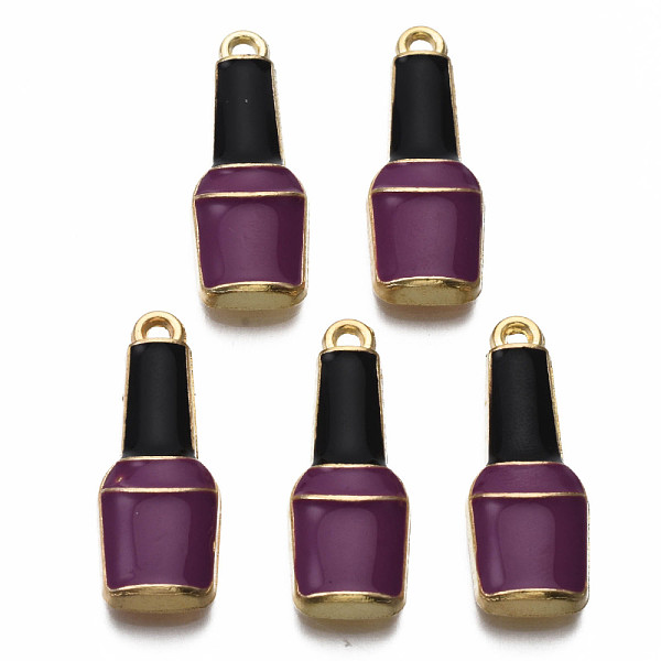 

PandaHall Alloy Enamel Pendants, Light Gold, Cadmium Free & Nickel Free & Lead Free, Bottle, Purple, 26x9.5x3.5mm, Hole: 1.6mm Alloy+Enamel...