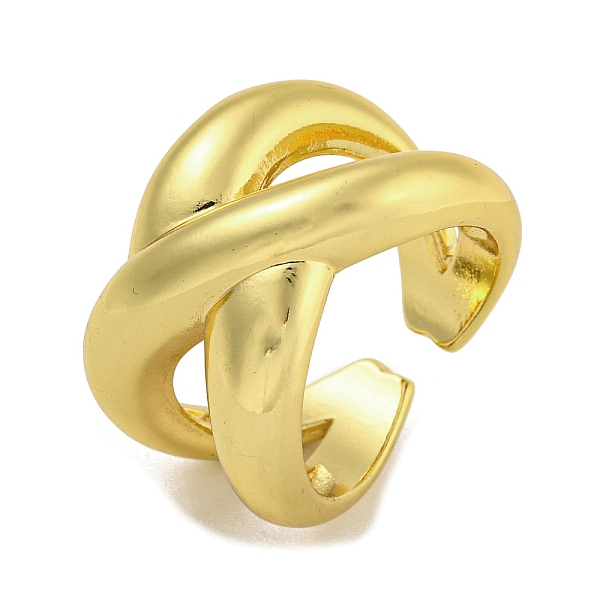 

PandaHall Brass Cuff Rings for Women, Cadmium Free & Lead Free, Real 18K Gold Plated, Inner Diameter: 17mm Brass