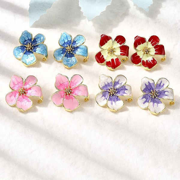 Brass Enamel Flower… - image