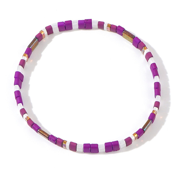 Bracciale elastico da donna con perline di vetro in stile etnico vintage