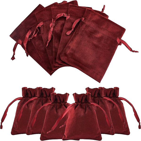 12 Pcs Dark Red Vel… - image