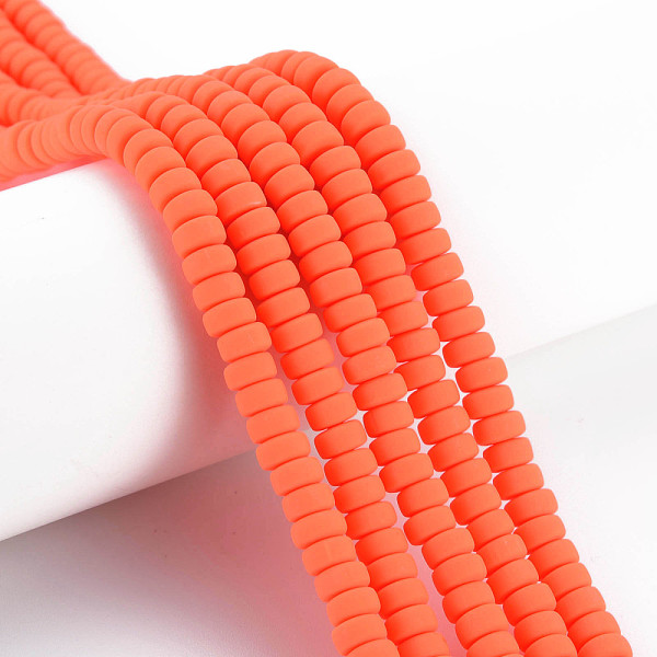 

PandaHall Handmade Polymer Clay Beads Strands, for DIY Jewelry Crafts Supplies, Flat Round, Orange Red, 6~7x3mm, Hole: 1.5mm, about...