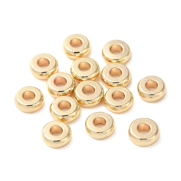 

PandaHall Brass Flat Round Spacer Beads, Real 14K Gold Plated, 4x1.5mm, Hole: 1.5mm Brass Flat Round