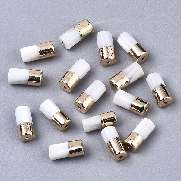 

PandaHall Natural Freshwater Shell Beads, with Light Gold Plated Brass Findings, Column, Creamy White, 10x4~5mm, Hole: 0.8~1mm Freshwater...