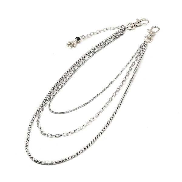 

PandaHall 304 Stainless Steel Triple Layer Chains for Jeans Pants, Alloy Spaceman Pendant Wallet Keychains, Punk Chain Belts Hipster...