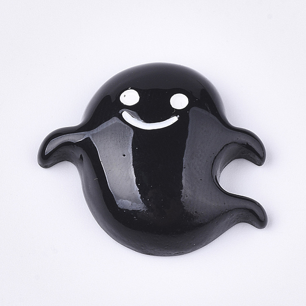 

PandaHall Resin Cabochons, Ghost, Halloween, Black, 22x25x7mm Resin Ghost Black